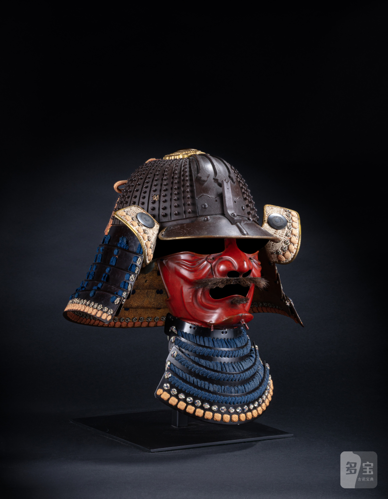 A helmet with raised rivets (hoshi-bachi) and a face mask (mempo), signed Myochin no ki Munetomo, Japan, Edo period, 18th century - 图2
